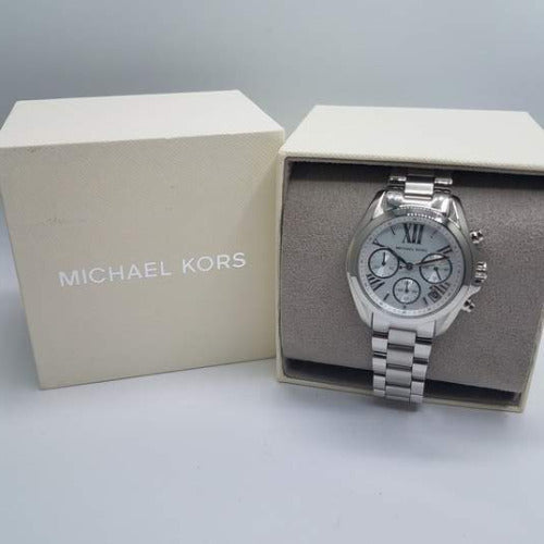  Shop Authentic Michael Kors Bradshaw  Chronograph Silver Dial Silver Steel Strap Watch for Women - MK6174 - Luxxuri