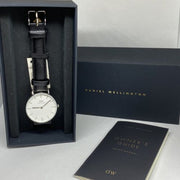  Shop Authentic Daniel Wellington Classic Petite Reading White Dial Black Leather Strap Watch For Women - DW00100185 - Luxxuri