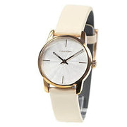  Shop Authentic Calvin Klein City White Dial White Leather Strap Watch for Women - K2G231XH - Luxxuri