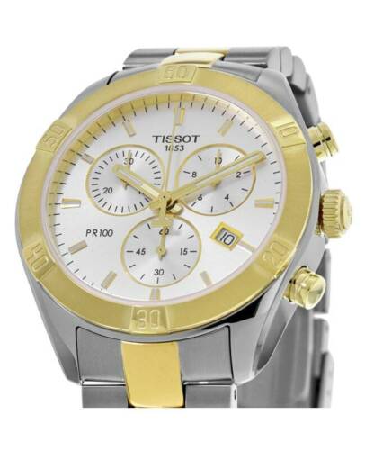  Shop Authentic Tissot PR 100 Sport Chic Chronograph Silver Dial Two Tone Steel Strap Watch For Women - T101.917.22.031.00 - Luxxuri
