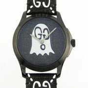  Shop Authentic Gucci G Timeless Ghost Black Dial Black Leather Strap Watch For Men - YA1264018 - Luxxuri