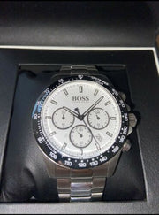  Shop Authentic Hugo Boss Hero Chronograph White Dial Silver Steel Strap Watch for Men - 1513875 - Luxxuri