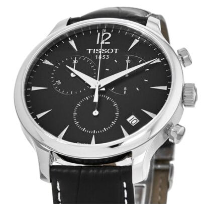  Shop Authentic Tissot T Classic Tradition Chronograph Black Dial Black Leather Strap Watch For Men - T063.617.16.057.00 - Luxxuri
