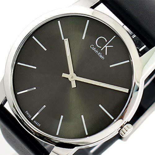  Shop Authentic Calvin Klein City Grey Dial Black Leather Strap Watch For Men - K2G21107 - Luxxuri