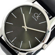  Shop Authentic Calvin Klein City Grey Dial Black Leather Strap Watch For Men - K2G21107 - Luxxuri
