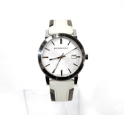  Shop Authentic Burberry The City Silver Dial White Leather Strap Watch for Women - BU9019 - Luxxuri