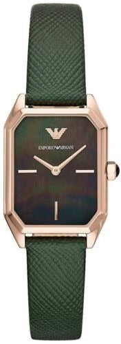  Shop Authentic Emporio Armani Gioia Analog Black Mother of Pearl Dial Green Leather Strap Watch For Women - AR11149 - Luxxuri