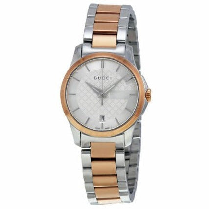  Shop Authentic Gucci G Timeless Silver Dial Two Tone Steel Strap Watch For Women - YA126528 - Luxxuri