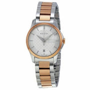  Shop Authentic Gucci G Timeless Silver Dial Two Tone Steel Strap Watch For Women - YA126528 - Luxxuri