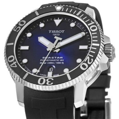  Shop Authentic Tissot Seastar 1000 Powermatic 80 Blue Dial Black Rubber Strap Watch For Men - T120.407.17.041.00 - Luxxuri