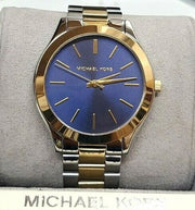  Shop Authentic Michael Kors Slim Runway Blue Dial Two Tone Steel Strap Watch for Women - MK3479 - Luxxuri