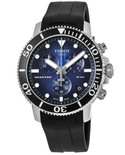  Shop Authentic Tissot Seastar 1000 Chronograph Blue Dial Black Rubber Strap Watch For Men - T120.417.17.041.00 - Luxxuri