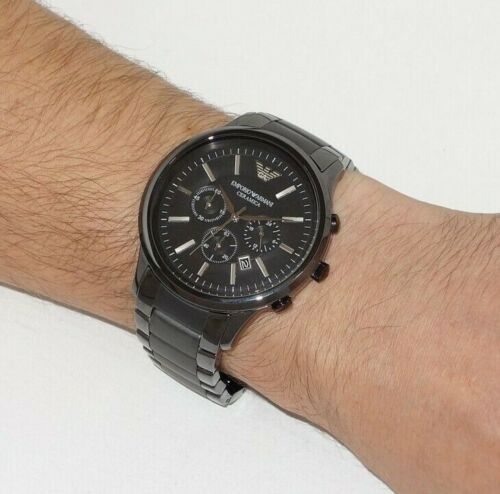  Shop Authentic Emporio Armani Ceramica Chronograph Black Dial Black Steel Strap Watch For Men - AR1451 - Luxxuri