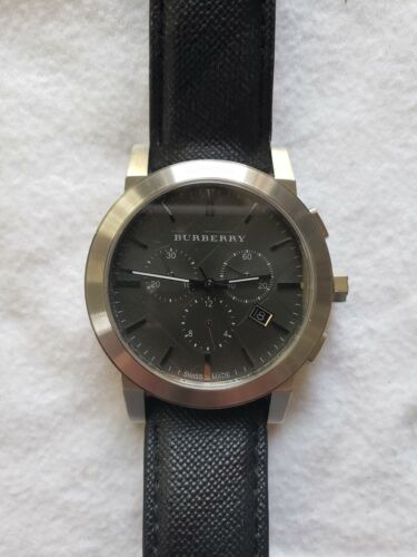  Shop Authentic Burberry The City Grey Dial Black Leather Strap Watch for Men - BU9362 - Luxxuri