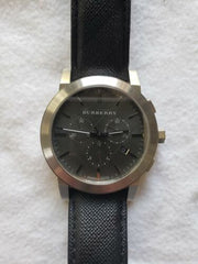  Shop Authentic Burberry The City Grey Dial Black Leather Strap Watch for Men - BU9362 - Luxxuri