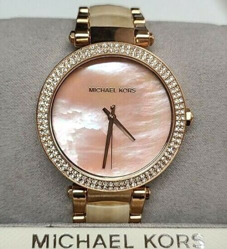  Shop Authentic Michael Kors Parker Mother of Pearl Pink Dial Two Tone Steel Strap Watch for Women - MK6492 - Luxxuri