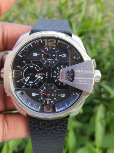  Shop Authentic Diesel Uber Chief Oversized 4 Time Black Dial Leather Strap Watch For Men - DZ7376 - Luxxuri