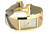  Shop Authentic Burberry Pioneer Champagne Dial Haymarket Beige Leather Strap Watch for Women - BU9407 - Luxxuri