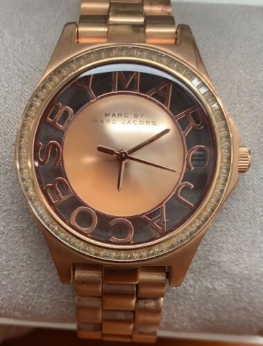  Shop Authentic Marc Jacobs Henry Transparent Rose Gold Dial Rose Gold Steel Strap Watch for Women - MBM3339 - Luxxuri