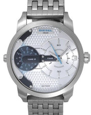  Shop Authentic Diesel Mini Daddy Dual Time Silver Dial Stainless Steel Watch For Men - DZ7305 - Luxxuri