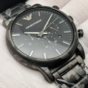  Shop Authentic Emporio Armani Luigi Chronograph Black Dial Black Steep Strap Watch For Men - AR11045 - Luxxuri