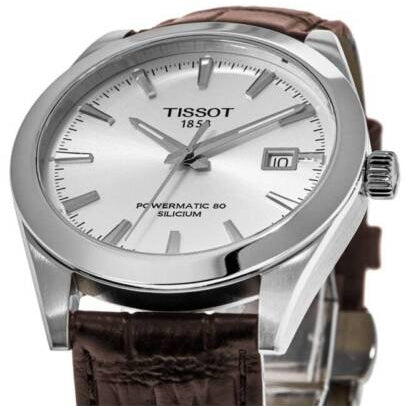  Shop Authentic Tissot Gentleman Powermatic 80 Silicium Silver Dial Brown Leather Strap Watch For Men - T127.407.16.031.01 - Luxxuri