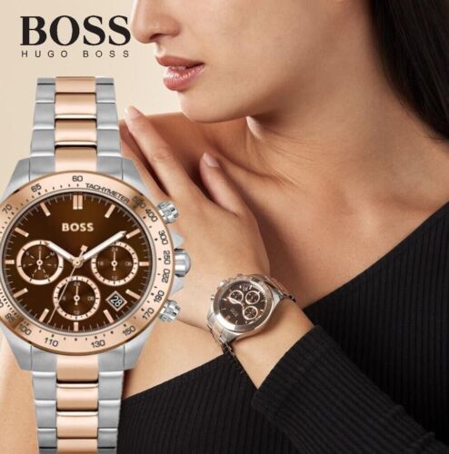  Shop Authentic Hugo Boss Novia Brown Dial Two Tone Steel Strap Watch for Women - 1502617 - Luxxuri