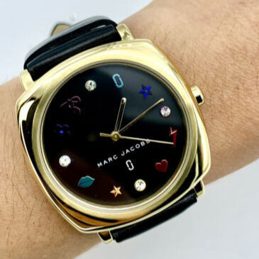  Shop Authentic Marc Jacobs Mandy Black Dial Black Leather Strap Watch for Women - MJ1597 - Luxxuri
