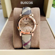  Shop Authentic Burberry The City Pink Dial Brown Leather Strap Watch for Women - BU9236 - Luxxuri