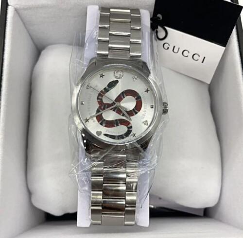  Shop Authentic Gucci G Timeless Silver Dial Silver Steel Strap Watch For Women - YA1264076 - Luxxuri