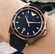  Shop Authentic Emporio Armani Sport Quartz Black Dial Black Rubber Strap Watch For Men - AR11101 - Luxxuri