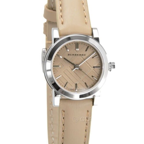  Shop Authentic Burberry The City Beige Dial Beige Leather Strap Watch for Women - BU9207 - Luxxuri