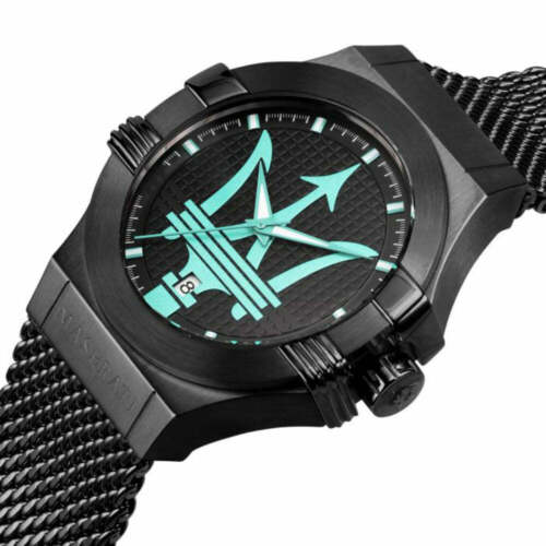  Shop Authentic Maserati Potenza Aqua Edition Black Dial Black Mesh Bracelet Watch For Men - R8853144002 - Luxxuri