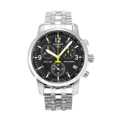  Shop Authentic Tissot T Sport PRC200 Chronograph Black Dial Silver Steel Strap Watch for Men - T17.1.586.52 - Luxxuri
