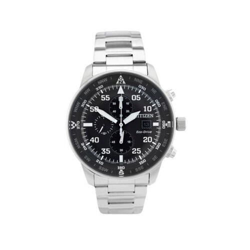  Shop Authentic Citizen Eco Drive Chronograph Black Dial Silver Steel Strap Watch For Men - CA0690-88E - Luxxuri
