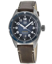  Shop Authentic Tag Heuer Autavia Calibre 5 Automatic Blue Dial Brown Leather Strap Watch for Men - WBE5116.FC8266 - Luxxuri