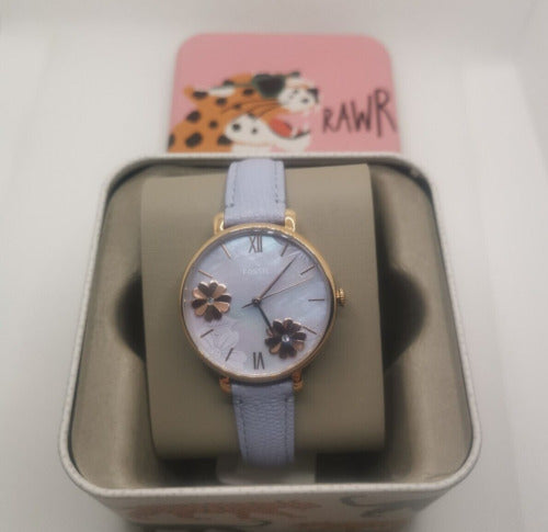  Shop Authentic Fossil Jacqueline Purple Dial Purple Leather Strap Watch for Women - ES4814 - Luxxuri