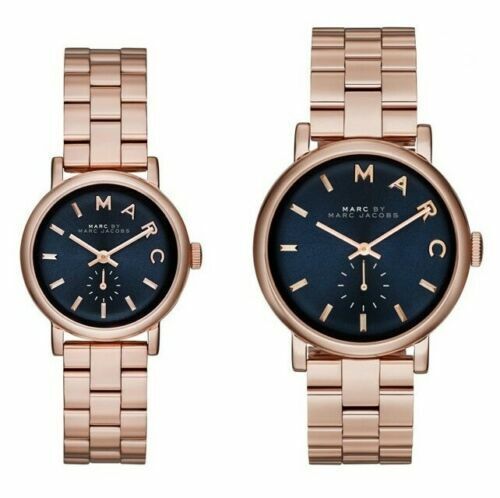  Shop Authentic Marc Jacobs Baker Blue Dial Rose Gold Steel Strap Watch for Women - MBM3330 - Luxxuri