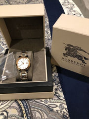  Shop Authentic Burberry The City White Dial Two Tone Steel Strap Watch for Women - BU9105 - Luxxuri