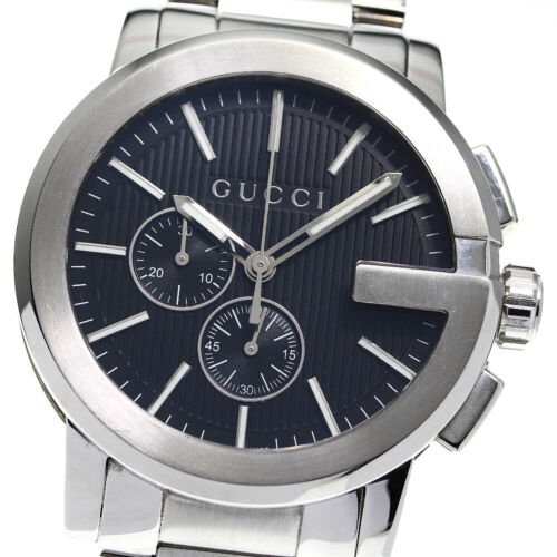 Shop Authentic Gucci G Chrono Black Dial Silver Steel Strap Watch For Men - YA101204 - Luxxuri