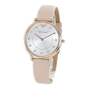  Shop Authentic Emporio Armani Kappa Rose Gold & White Dial Beige Nude Leather Strap Watch For Women - AR2510 - Luxxuri