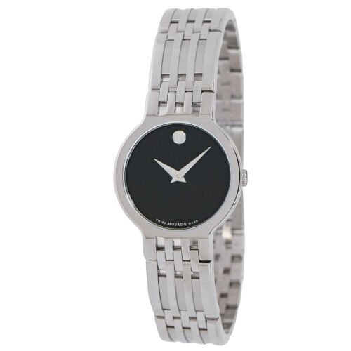  Shop Authentic Movado Veturi Quartz Black Dial Silver Steel Strap Watch for Women - 0606338 - Luxxuri
