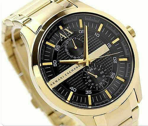  Shop Authentic Armani Exchange Hampton Chronograph Black Dial Gold Steel Strap Watch For Men - AX2122 - Luxxuri