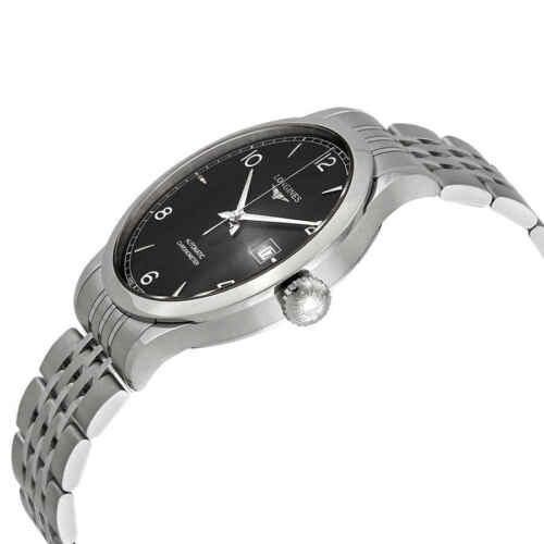 Shop Authentic Longines Record Black Dial Automatic Stainless Steel 40mm Watch for Men - L2.821.4.56.6 - Luxxuri