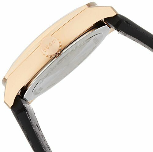  Shop Authentic Gucci GG2570 Quartz Black Dial Black Leather Strap Watch For Men - YA142309 - Luxxuri