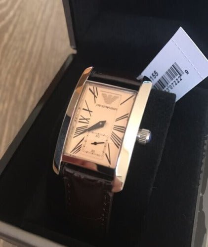  Shop Authentic Emporio Armani Classic Beige Dial Brown Leather Strap Watch For Women - AR0155 - Luxxuri