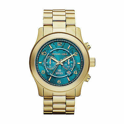  Shop Authentic Michael Kors Runway Hunger Stop100 Series Blue Dial Gold Steel Strap Watch for Women - MK5815 - Luxxuri