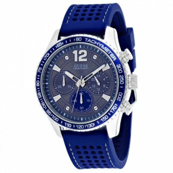  Shop Authentic Guess Fleet Chronograph Black Dial Blue Rubber Strap Watch for Men - W0971G2 - Luxxuri