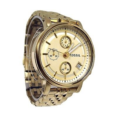  Shop Authentic Fossil Boyfriend Chronograph Gold Dial Gold Steel Strap Watch for Women - ES2197 - Luxxuri