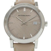  Shop Authentic Burberry The City Silver Dial Beige Leather Strap Unisex Watch - BU9010 - Luxxuri